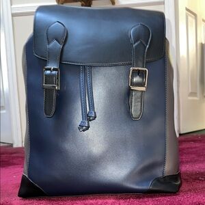 Zara Man Navy Black Gray Colorblock Men's Backpack